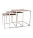 Tables carrées gigognes métal et bois (Lot de 3)