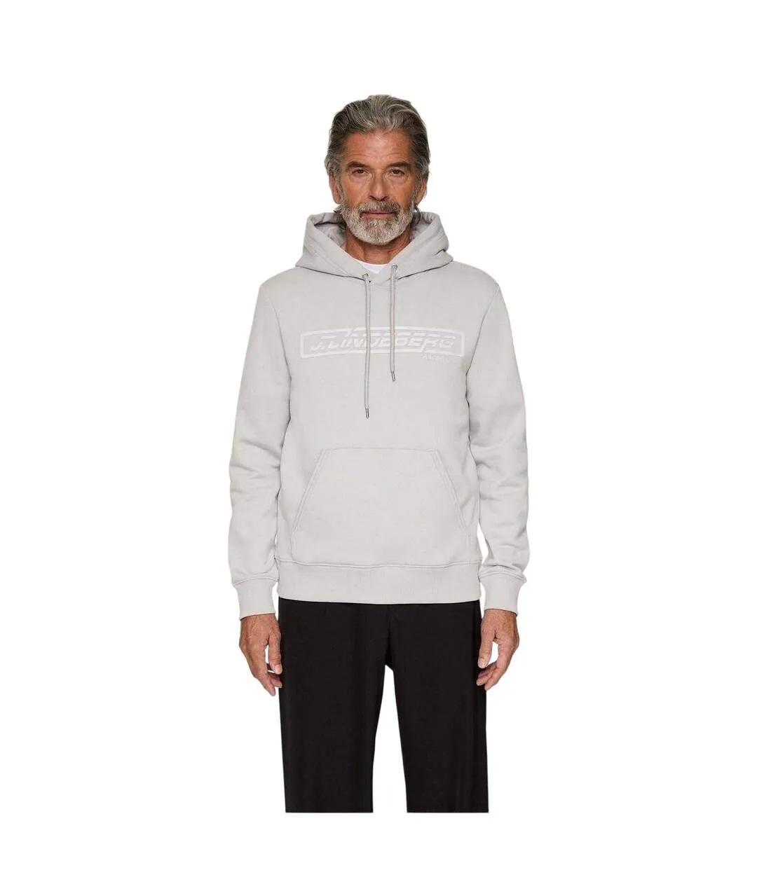 Mens Edgewood Drawstring Hoodie High Rise Grey J.Lindeberg-2
