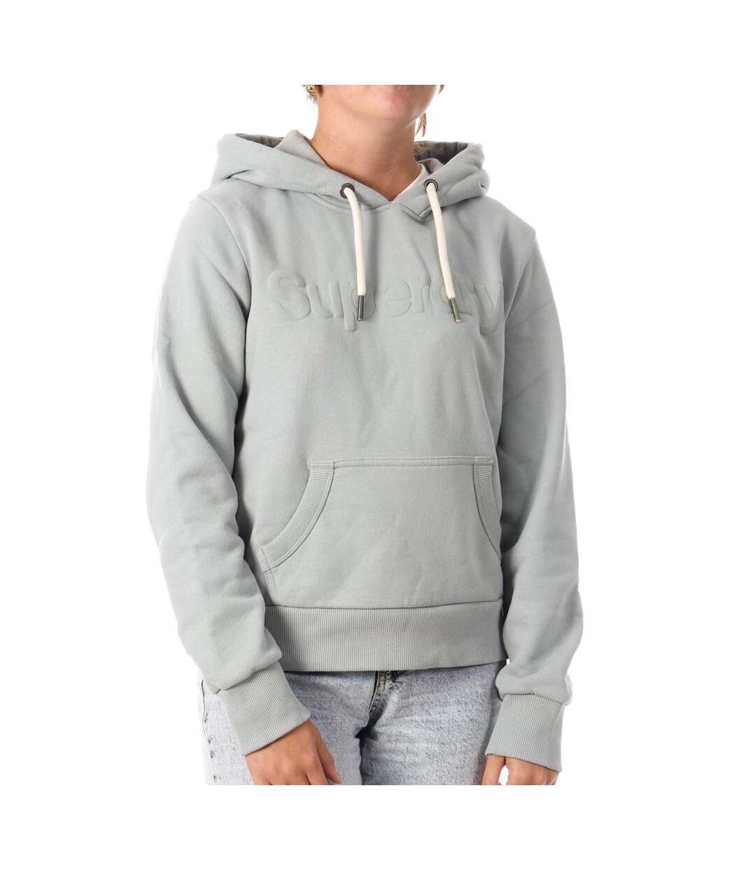 Sweat à capuche bleu femme superdry tonal core-1