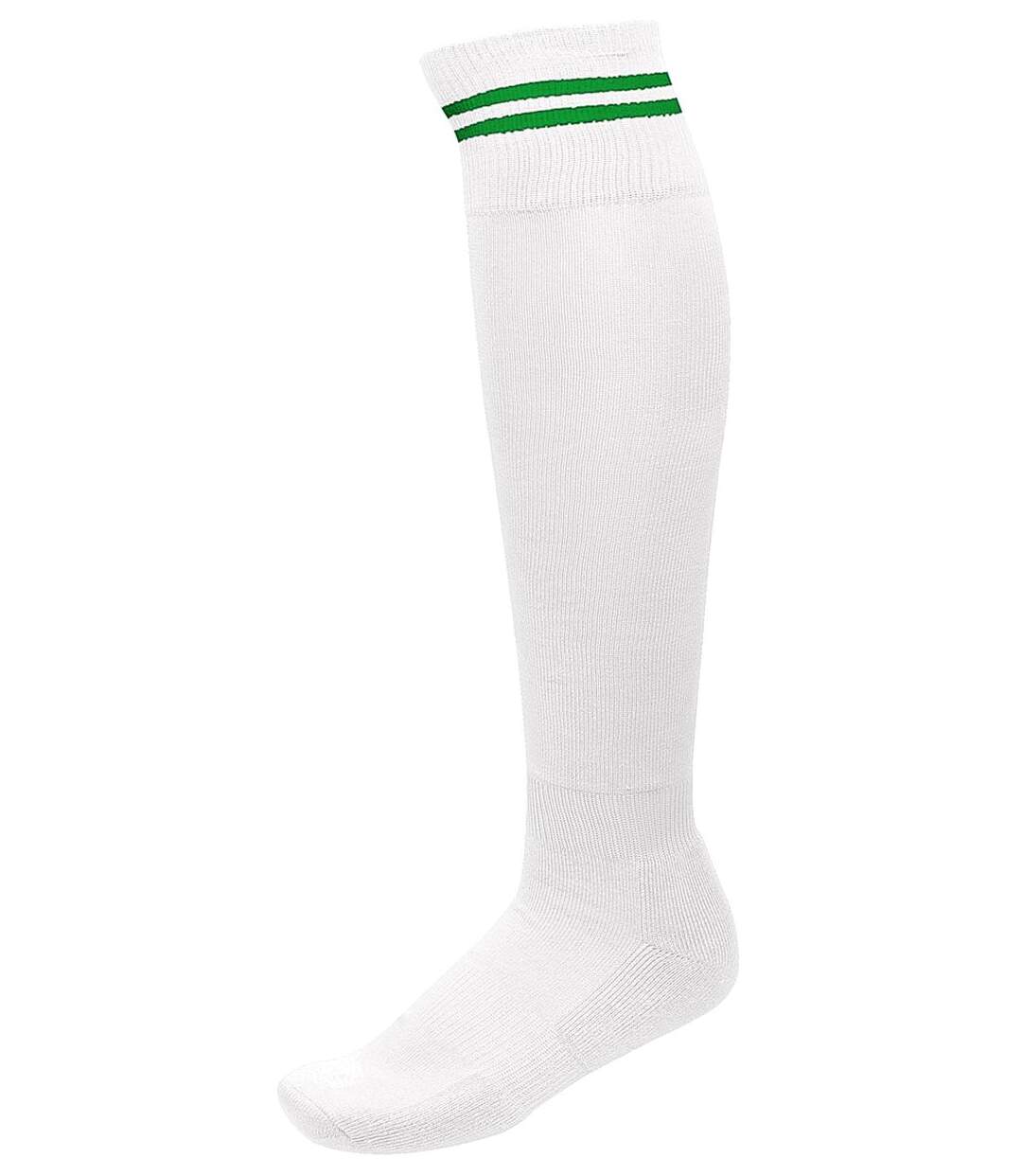 chaussettes sport - PA015 - blanc rayure vert-1