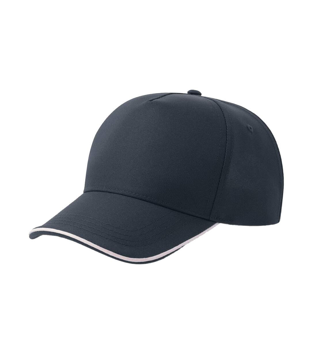 Casquette De Baseball Motif/style 5 Panneaux Recy Five Piping Adulte Bleu Marine Blanc Atlantis Headwear-1