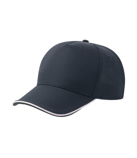 Casquette De Baseball Motif/style 5 Panneaux Recy Five Piping Adulte Bleu Marine Blanc Atlantis Headwear