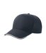 Casquette De Baseball Motif/style 5 Panneaux Recy Five Piping Adulte Bleu Marine Blanc Atlantis Headwear-1