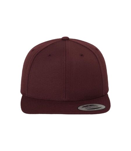 Unisex Adult Classic Snapback Cap Maroon Flexfit