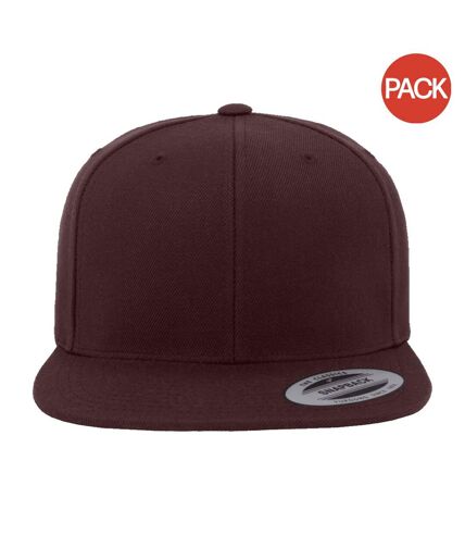 Lot de 2  casquettes ajustables homme bordeaux Yupoong