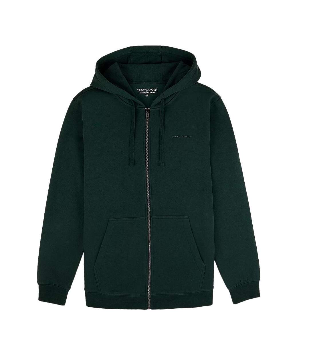 Sweat zippé vert foncé homme teddy smith giclass little-1