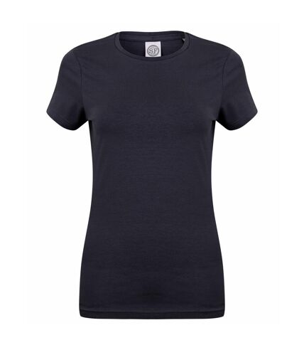 Skinni Fit Womens/Ladies Feel Good Stretch Short Sleeve T-Shirt (Navy) - UTRW4422
