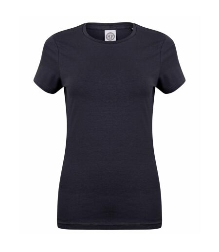 Skinni Fit Womens/Ladies Feel Good Stretch Short Sleeve T-Shirt (Navy) - UTRW4422