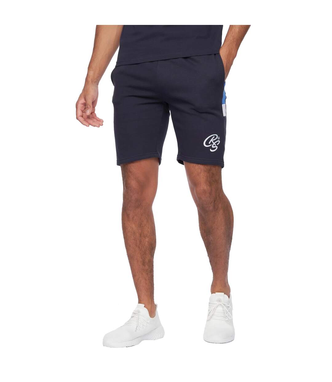 Ensemble haut et short maxmore homme bleu marine Crosshatch-4