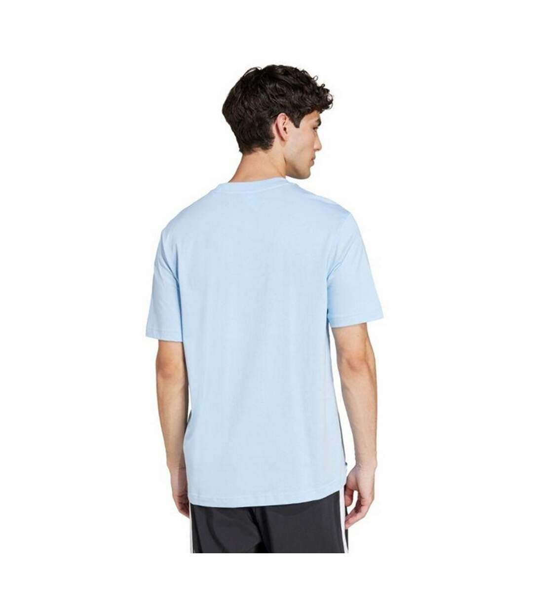T-shirt Style Petit Logo Essentials Homme Bleu Pâle Noir Adidas-3