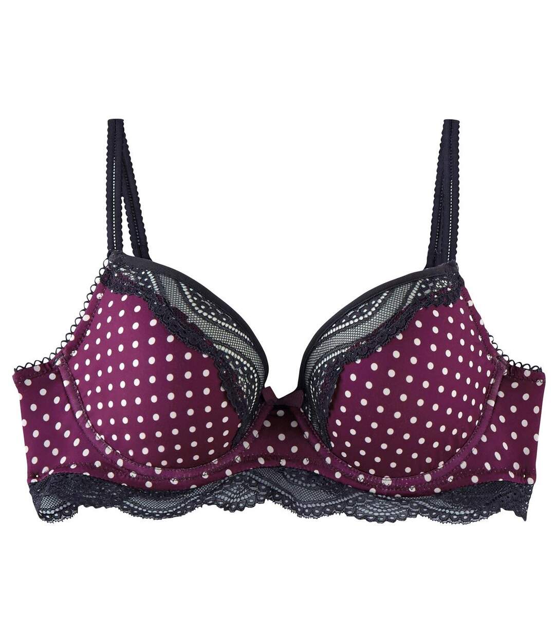 Soutien-gorge ampliforme coque moulée bordeaux/gris Dali-1