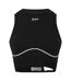 Womens/ladies Ow Snug Fit Crop Top Black Off White-2
