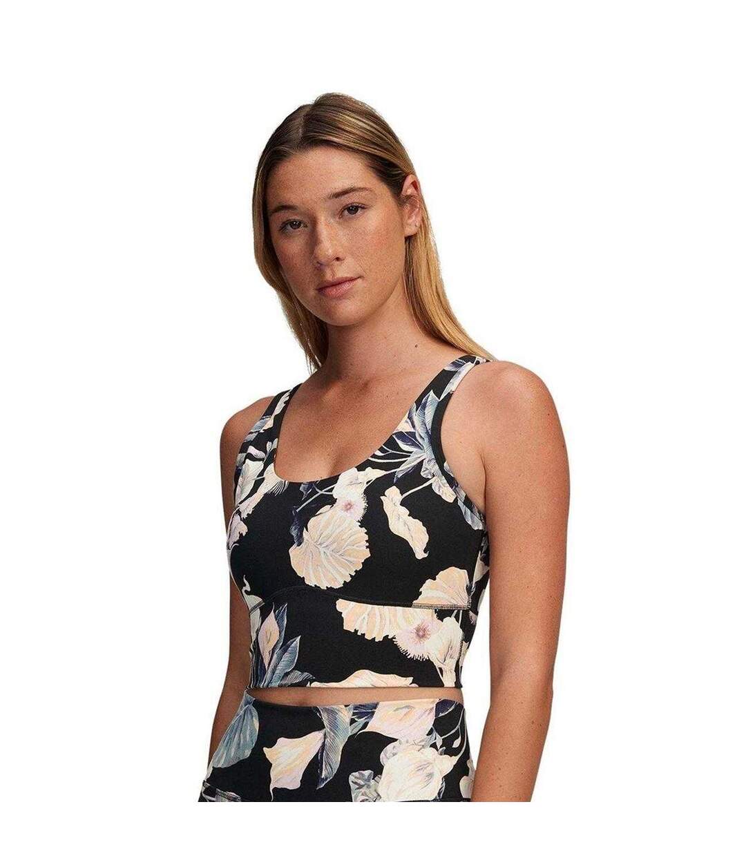 Womens/ladies Meridian Floral Tank Top Black Under Armour-2