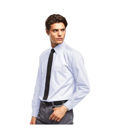 Mens  Poplin Long-sleeved Formal Shirt Light Blue Premier