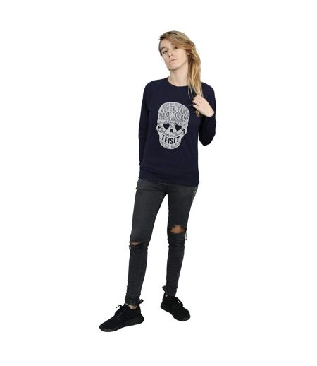 Disney Sweatshirt femme/femme avec tête de mort Clochette (Bleu marine) - UTBI40863
