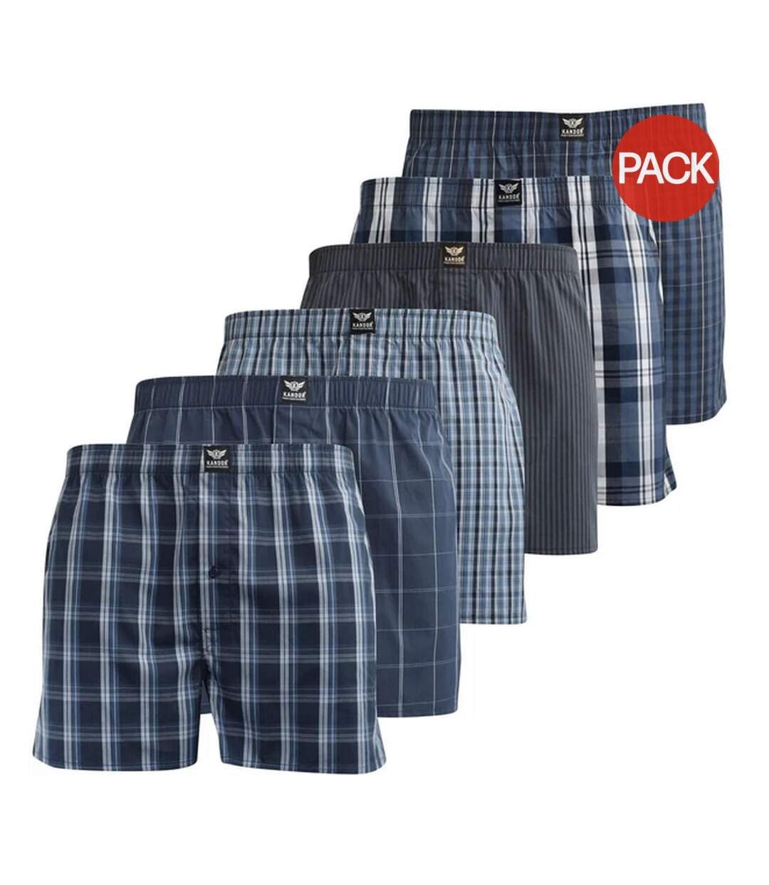 Pack of 6  Mens nightling woven boxer shorts  blue Kandor