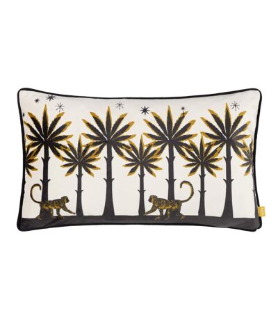 Furn Piped Velvet Desert Monkey Throw Pillow Cover (Ivory) (50cm x 30cm)