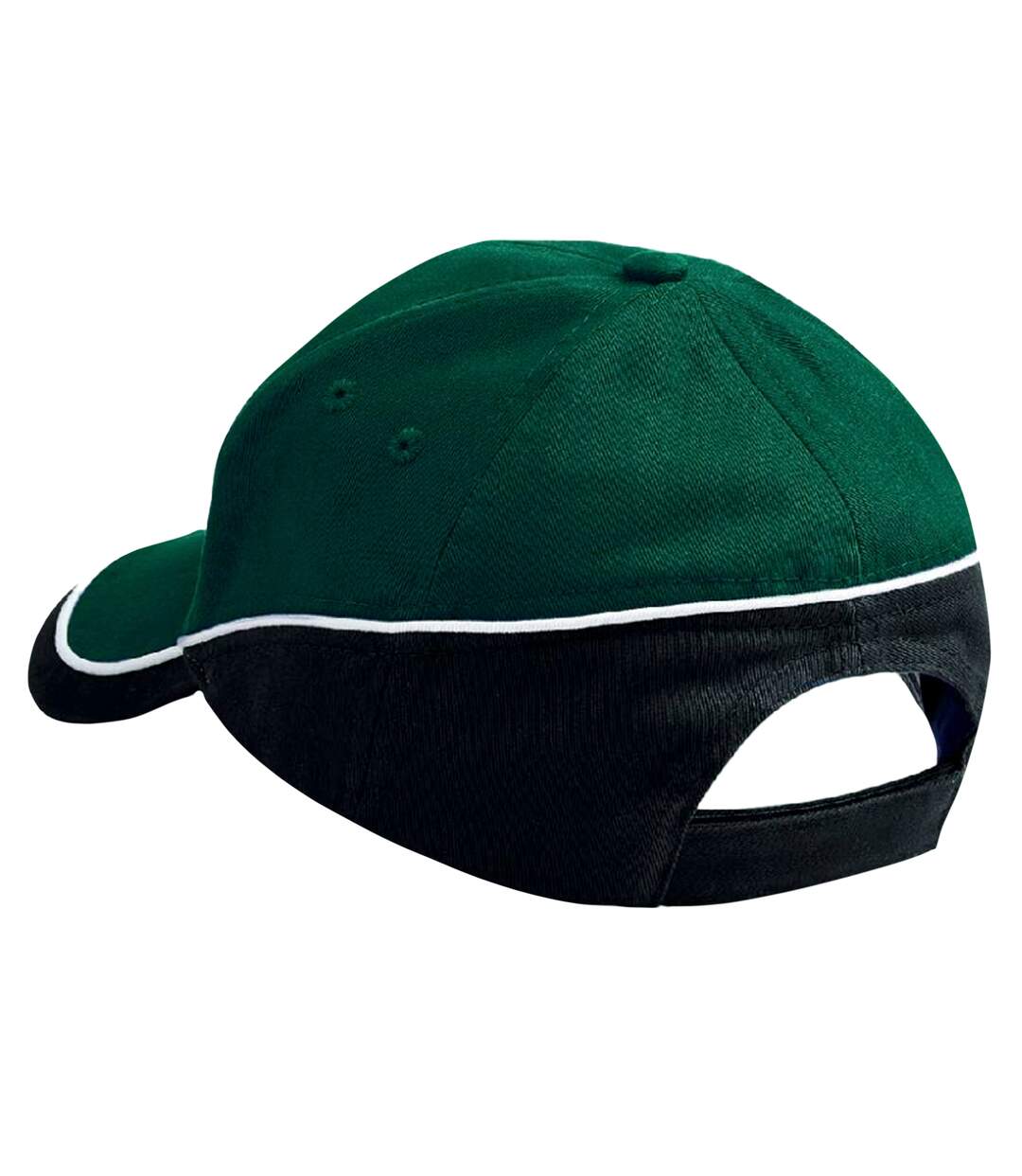 Casquette de baseball unisexe vert bouteille/noir/blanc Beechfield