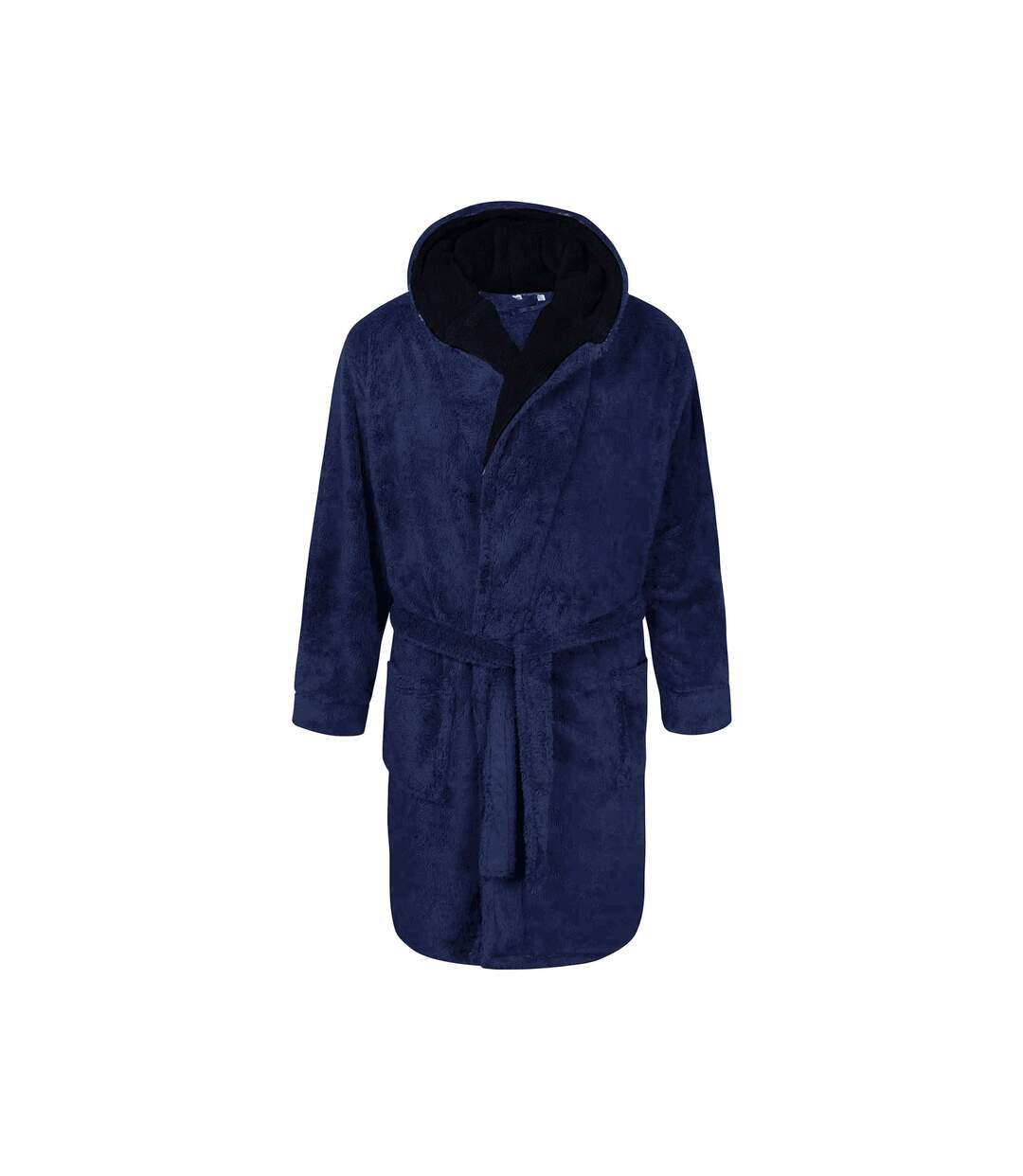 Mens D555 Newquay Hooded Kingsize Dressing Gown Navy Duke-2