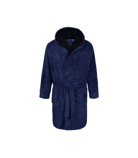 Mens D555 Newquay Hooded Kingsize Dressing Gown Navy Duke