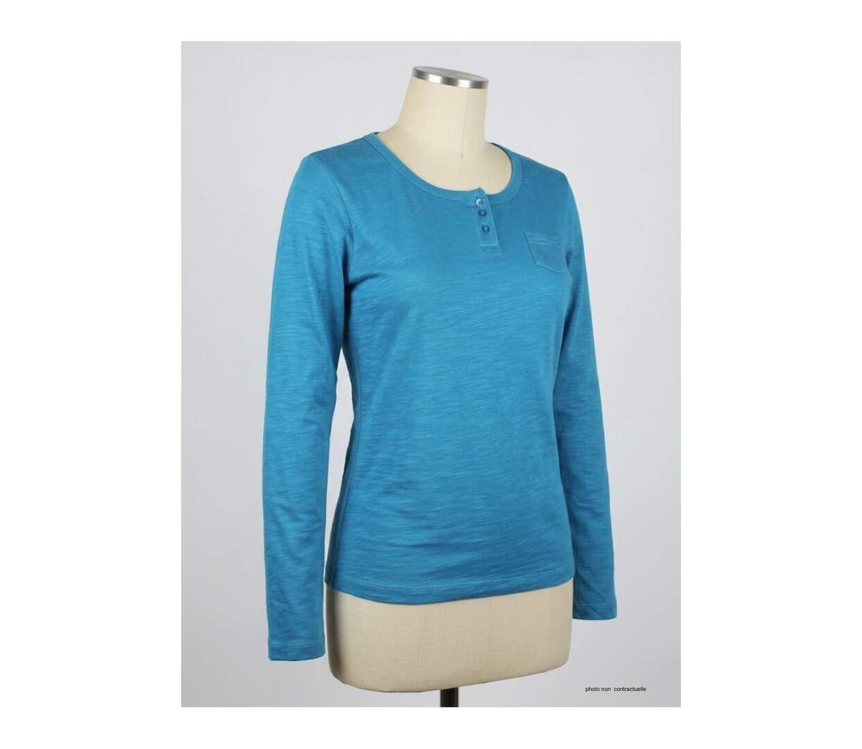 Tee-shirt MAYFLOWER CHINA4B à manches longues : le chic du coton flammé avec poche poitrine-3