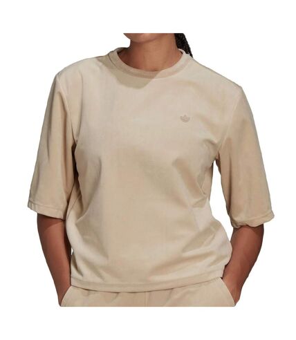 T-shirt Velours Beige Femme Adidas H22833 - 34