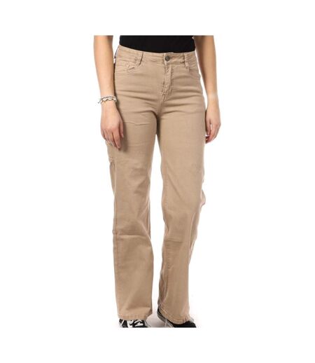 Jean Droit Beige Femme Monday Premium - L