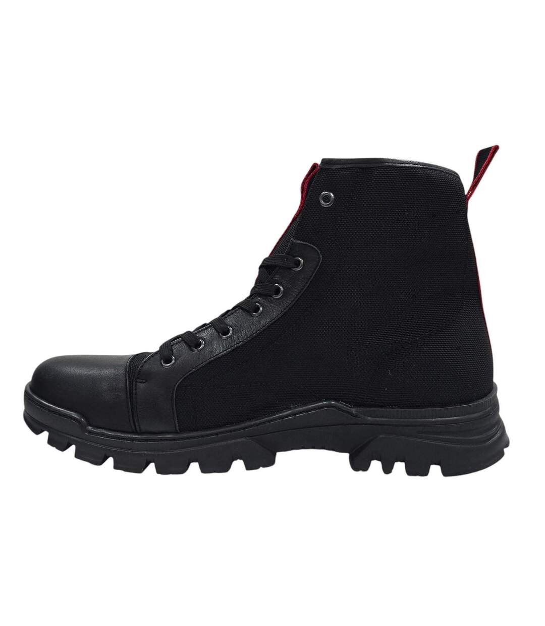 Mens Lucas Leather Combat Boots Black Firetrap-3