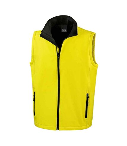 Mens core printable soft shell bodywarmer yellow/black Result