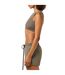 Womens/ladies Patch Ribbed Logo Crop Top Heather Grey Fear Of God Essentials-4