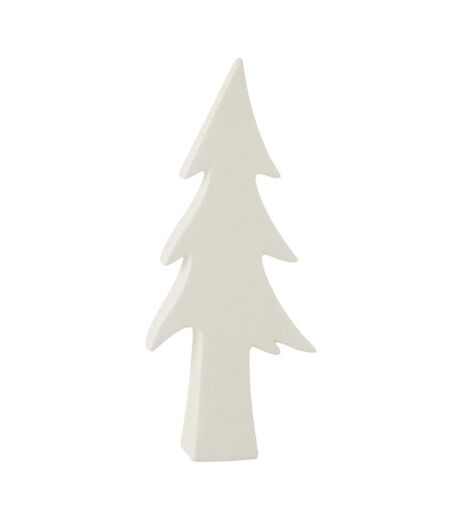 Statuette Déco Arbre Céramique 35cm Blanc