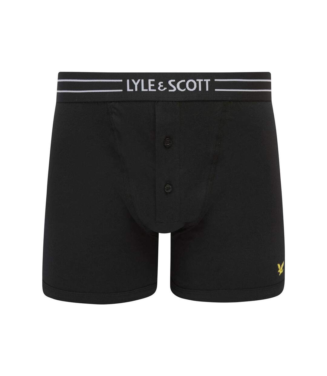 Pack Of 3  Mens Lewis Button Fly Boxer Shorts  Black Lyle & Scott-2