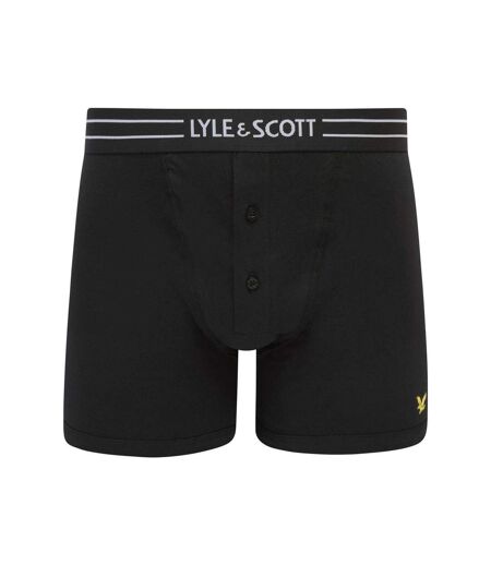 Pack Of 3  Mens Lewis Button Fly Boxer Shorts  Black Lyle & Scott