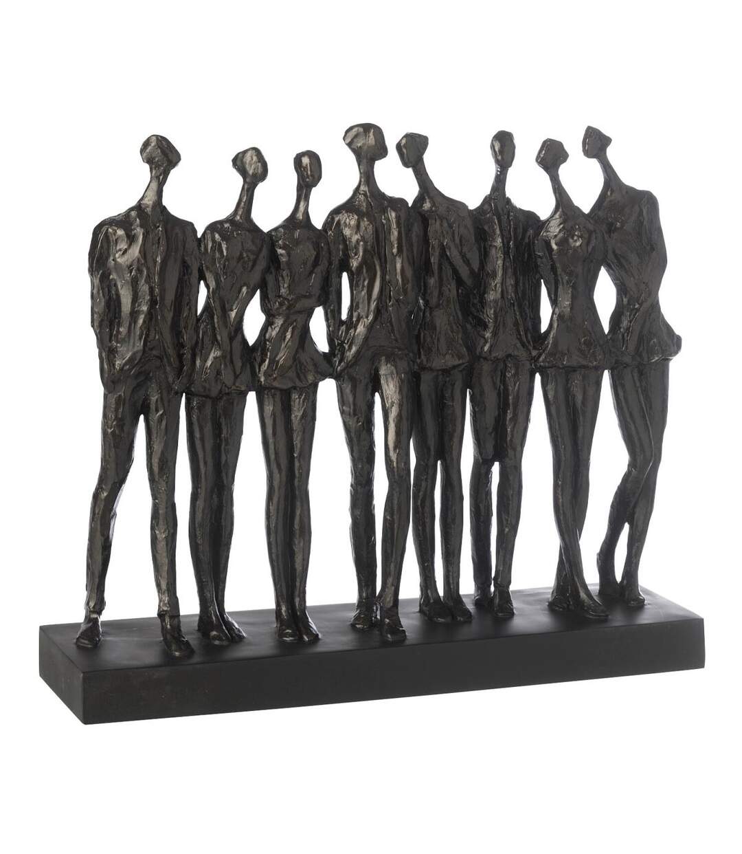 Statuette Figurine en Résine 8 Personnes 38cm Noir-1
