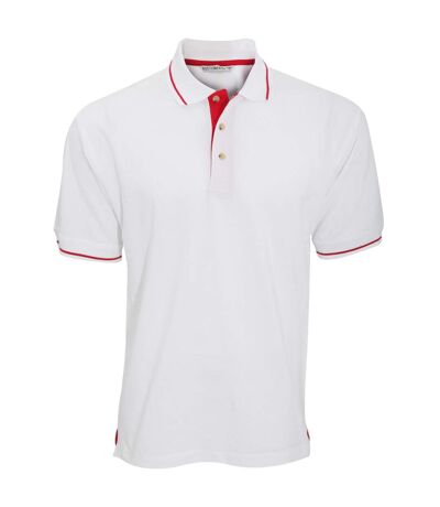 Polo à manches courtes  st. Mellion pour homme blanc/rouge vif Kustom Kit