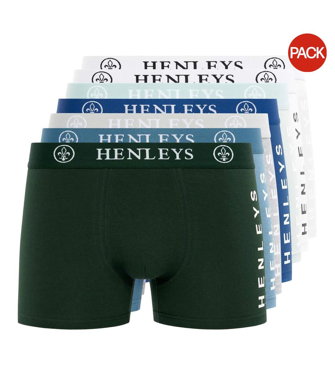 Pack Of 7  Mens Mactyme Boxer Shorts  Multicoloured Henleys-1
