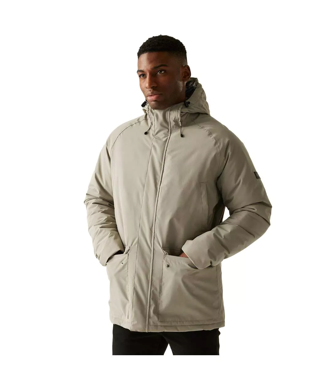 Veste Imperméable Savon Homme Sable Doré Noir Regatta-1