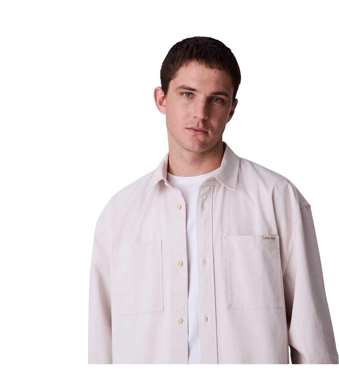 Chemise Homme Blanc Cassé Calvin Klein-4