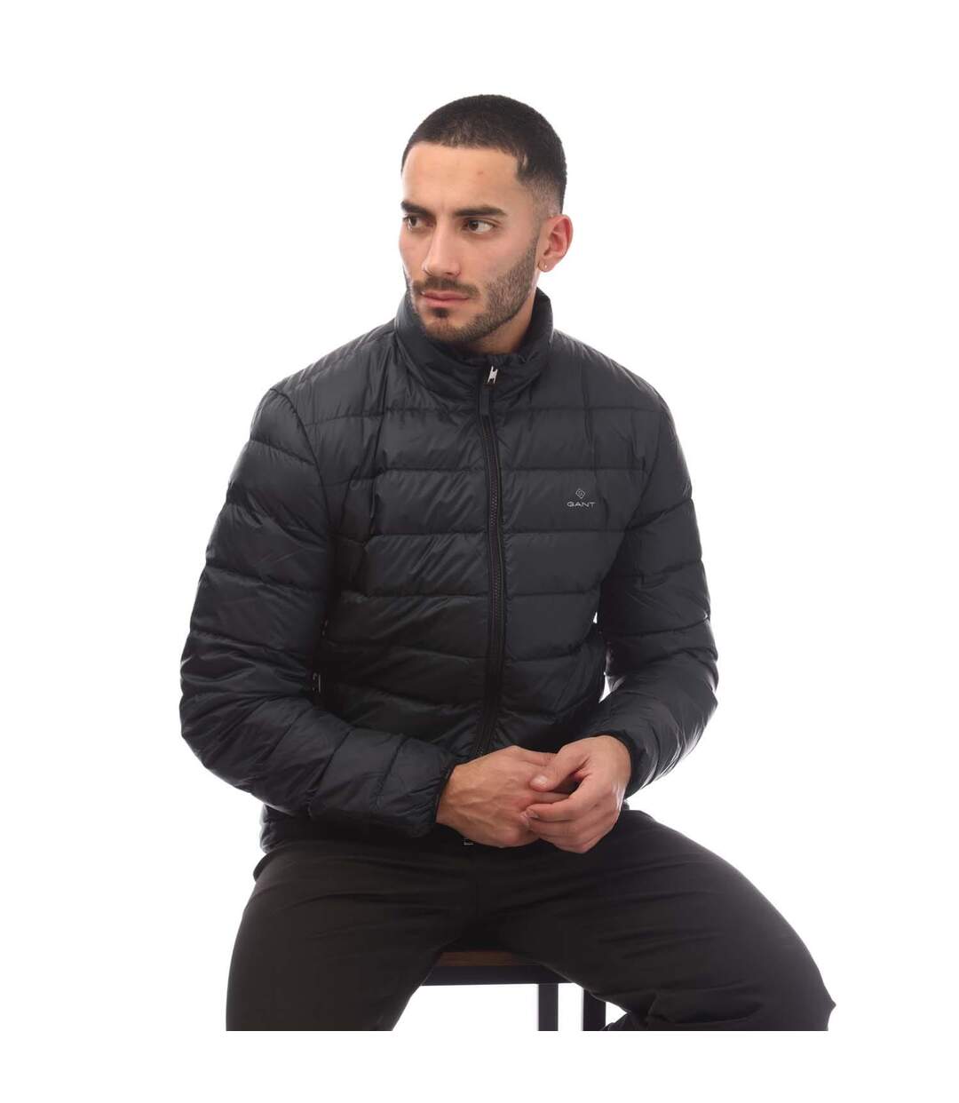 Mens Lightweight Down Jacket Black Gant-4