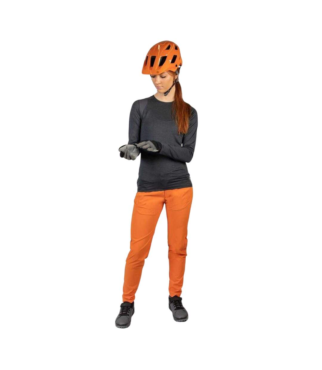 Womens/ladies Mt500 Wordmark Sport Trousers Harvest Orange Endura-1