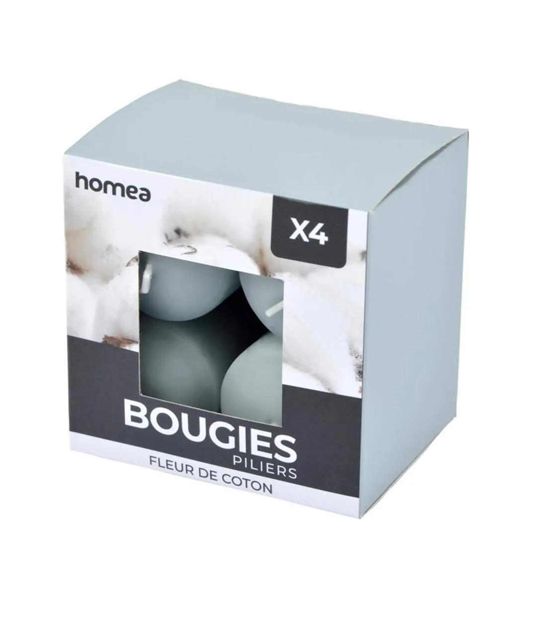 Lot de 4 Bougies Pilier Essentiel II 6cm Fleur de Coton-3