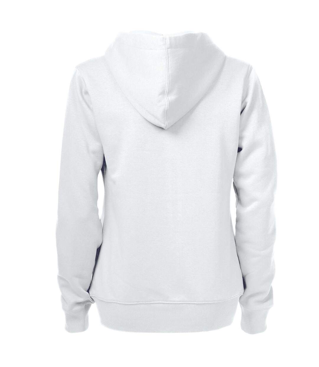 Womens/ladies Overhead Full Zip Hoodie White Printer-2