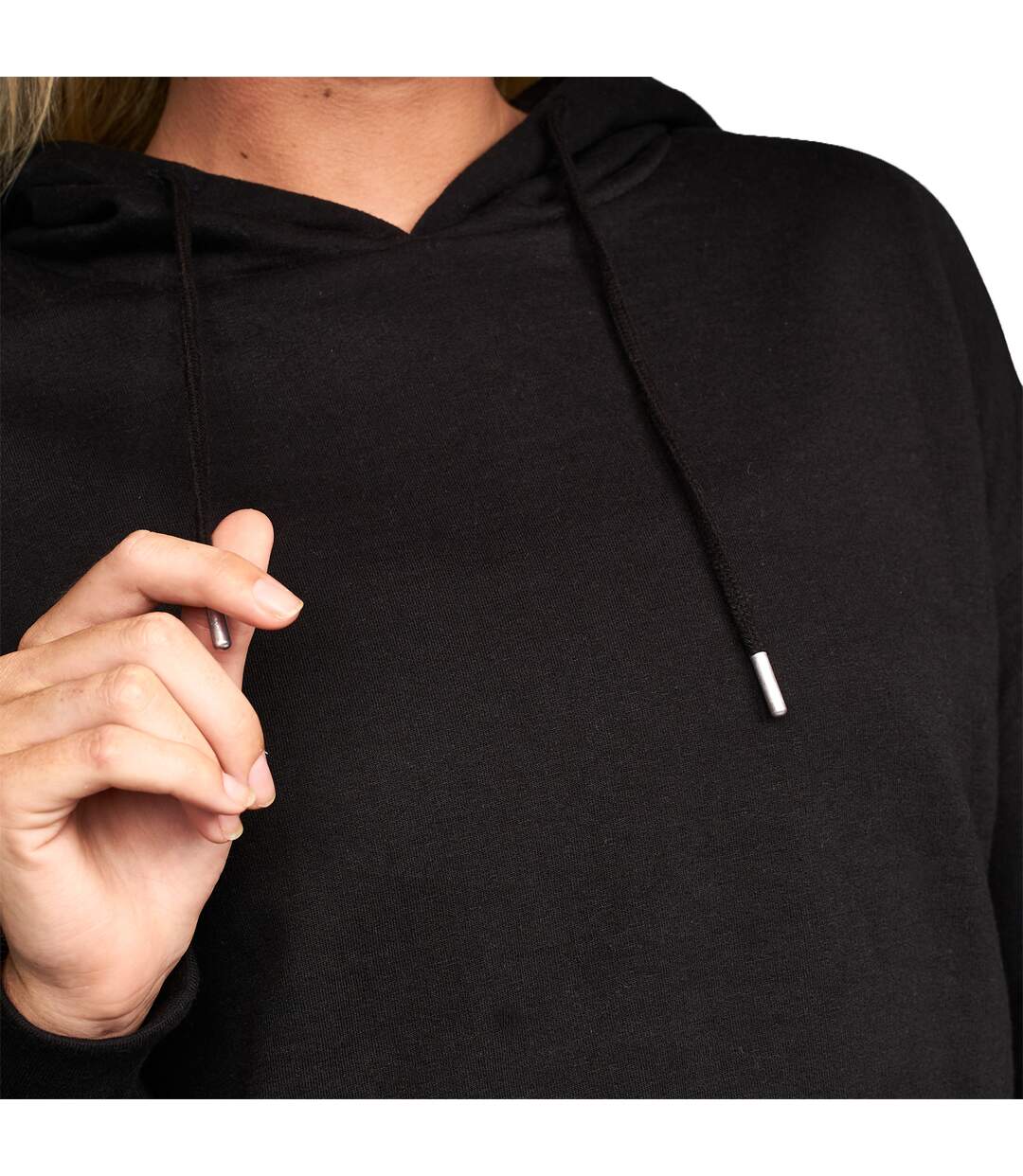 Womens/ladies danica cropped hoodie black Juice-3