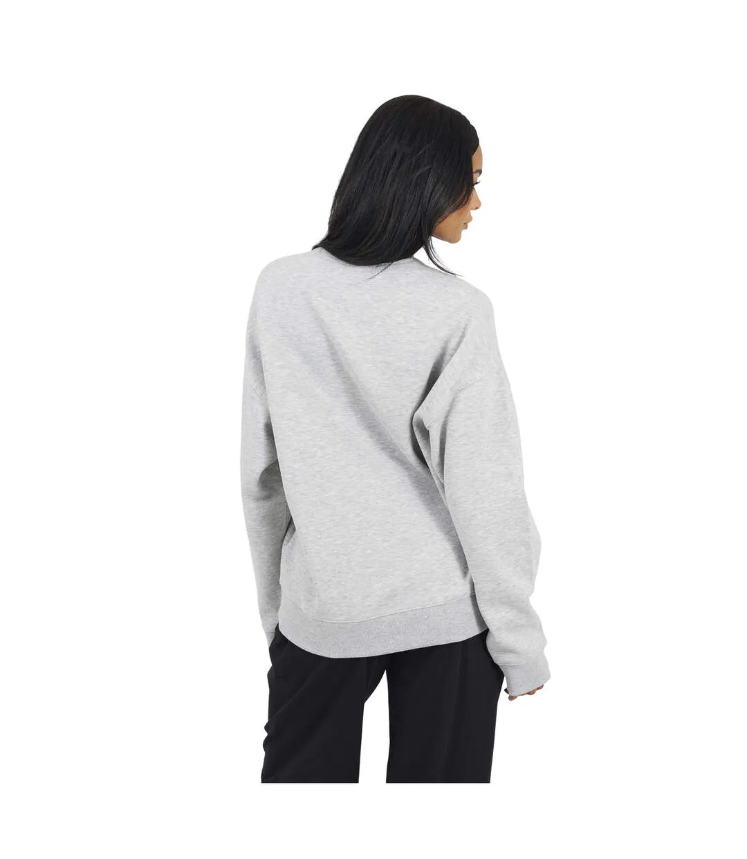 Womens/ladies Le Marais Paris Crew Neck Sweatshirt Grey Marl Black Brave Soul-2