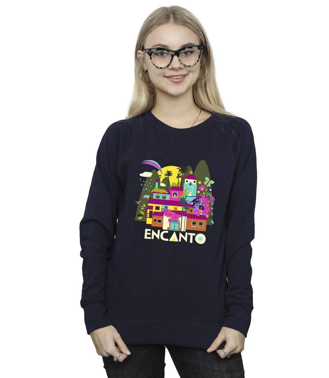 Disney - Sweat ENCANTO MANY HOUSES - Femme (Bleu marine) - UTBI16775-2