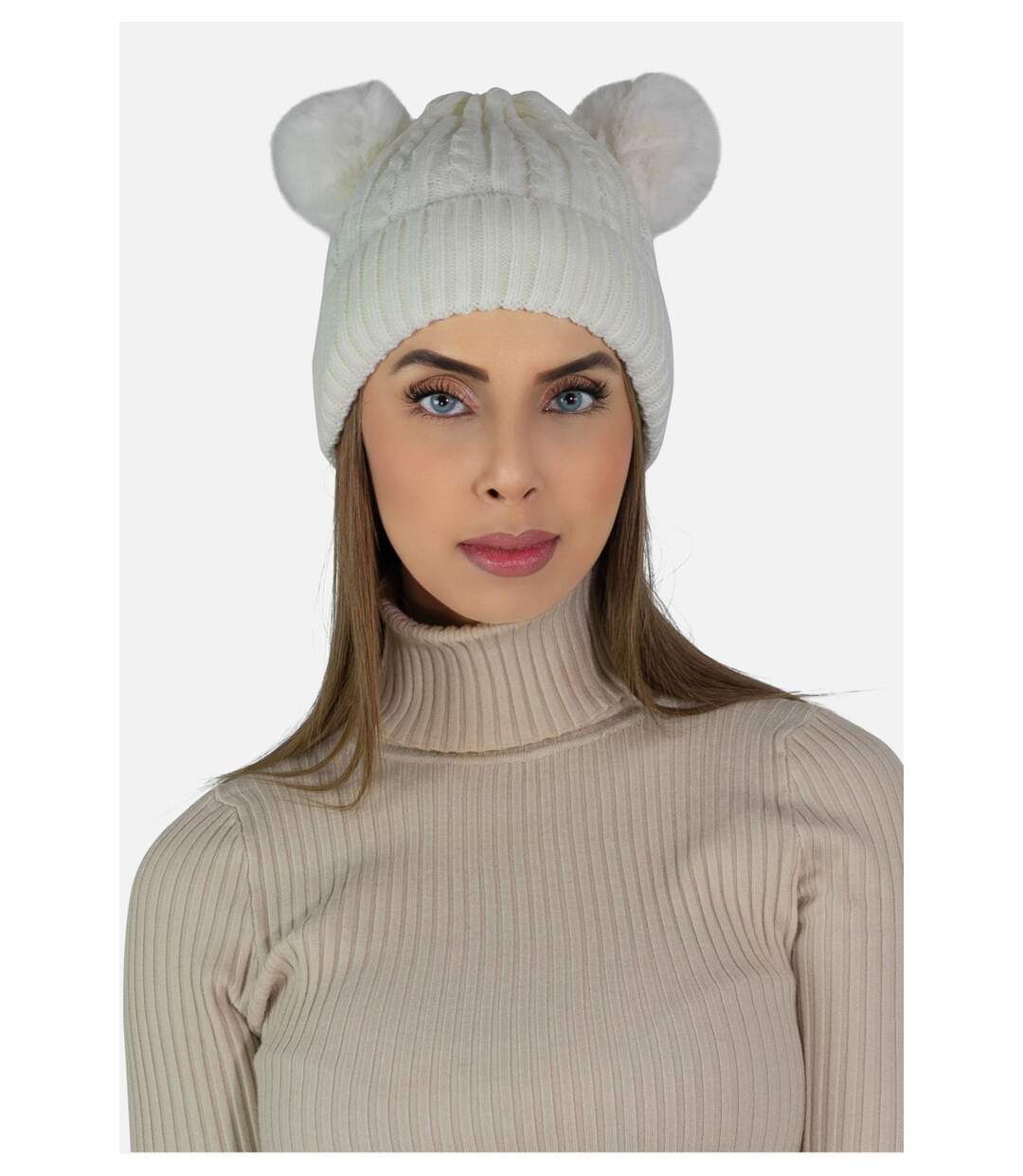 Bonnet avec doublure en polaire et pompon-2