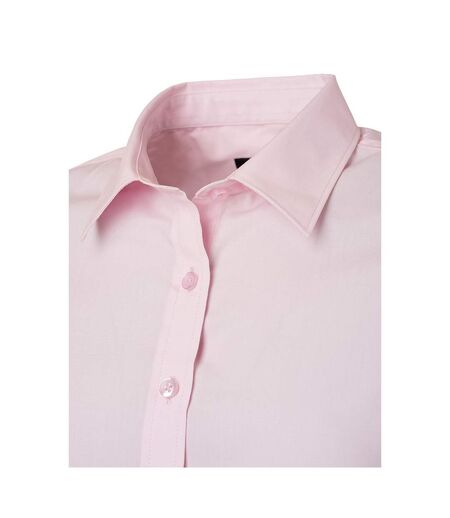 James and Nicholson Womens/Ladies Long Sleeve Poplin Shirt (Light Pink) - UTFU123