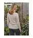 Womens/ladies Lambswool Polo Neck Jumper Cream WoolOvers-2
