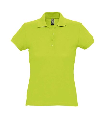 SOLS Womens/Ladies Passion Pique Short Sleeve Polo Shirt (Apple Green)