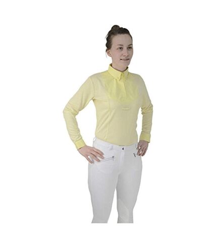 HyFASHION Womens/Ladies Dedham Long Sleeved Tie Shirt (Yellow) - UTBZ841